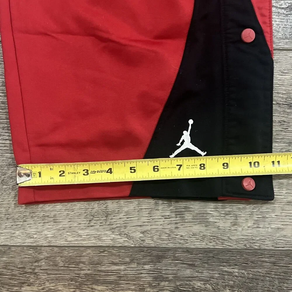 Vintage 90s Jordan Breakaway Pants Red Black Jumpman Snap Basketball - Men's XL